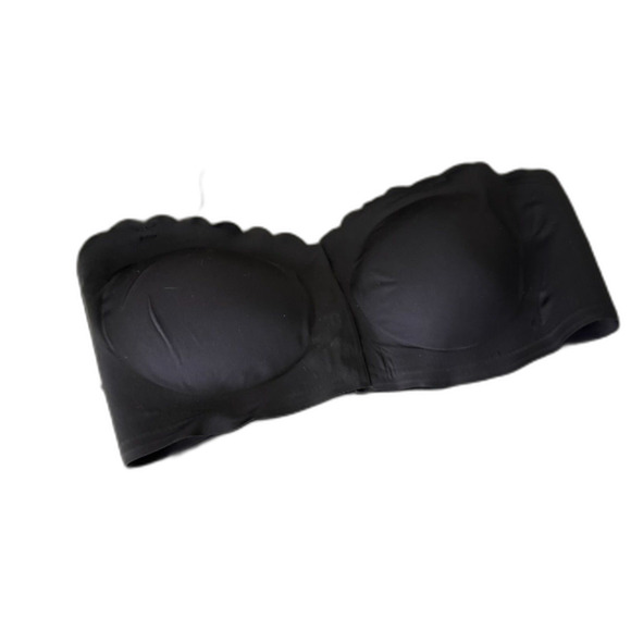 Seamless Strapless Front Closure Bra With Wave Edge Design, Casual Style -Large - Picture 3 of 7